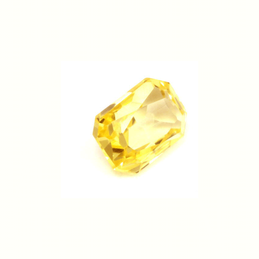 Yellow Sapphire Emerald Cut Untreated 0.93 cts.