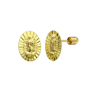Yellow Gold DC Lady Guadalupe Stud Earrings