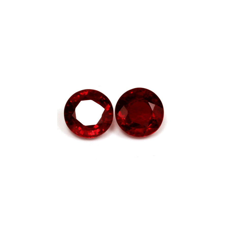 Ruby Round Matched Pair  GIA Certified 2.21 cttw.