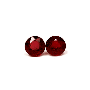 Ruby Round Matched Pair GIA Certified  2.42 cttw.
