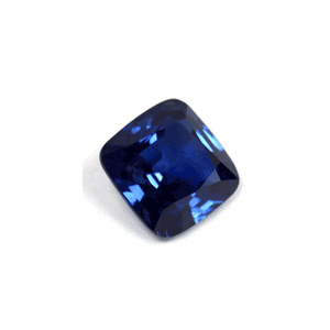 BLUE SAPPHIRE GIA Certified 2.98 cts.  Cushion