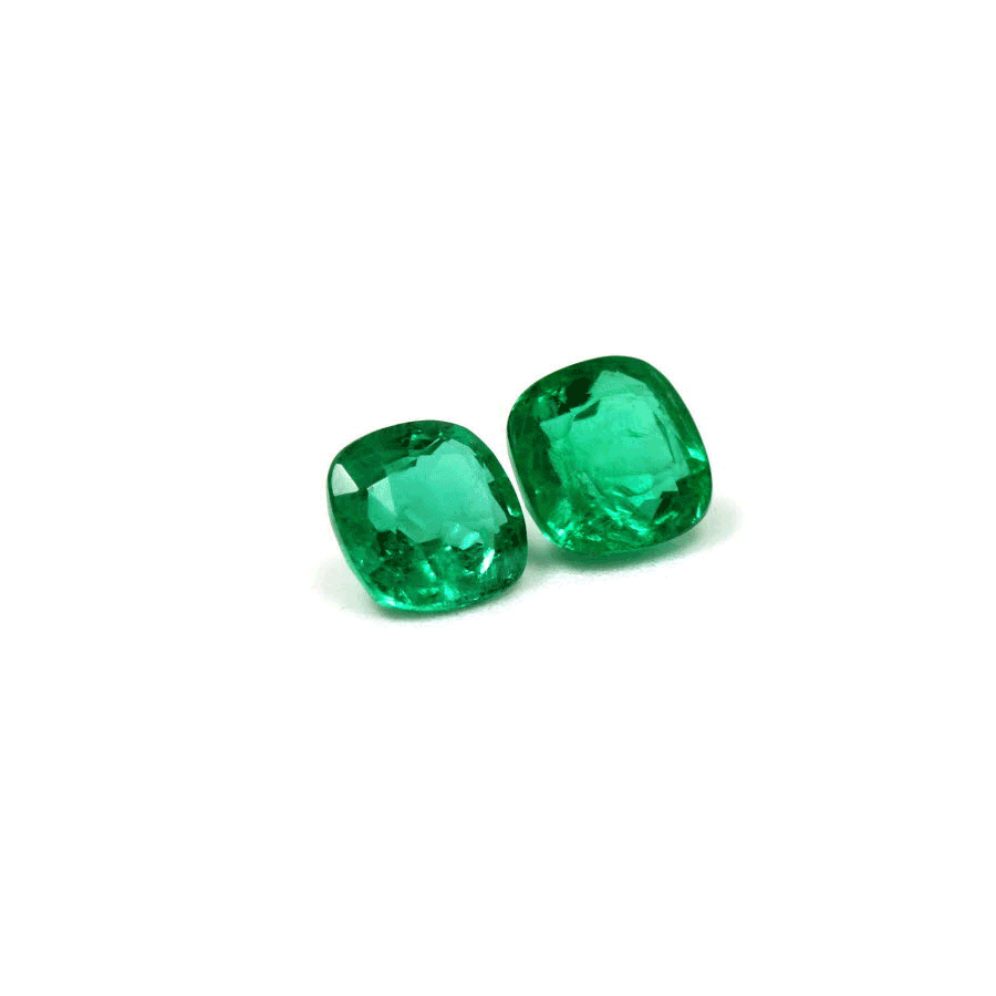 1.69 cttw. Emerald Cushion Matched Pair