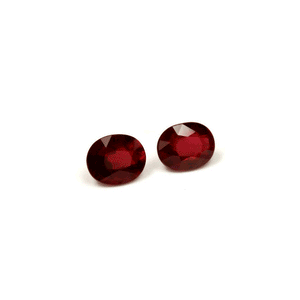 Ruby Cushion Matched Pair GIA Certified Untreated 3.01 cttw.