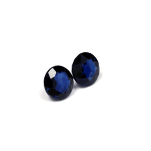 BLUE  SAPPHIRE Round Matched Pair 3.36 cttw.