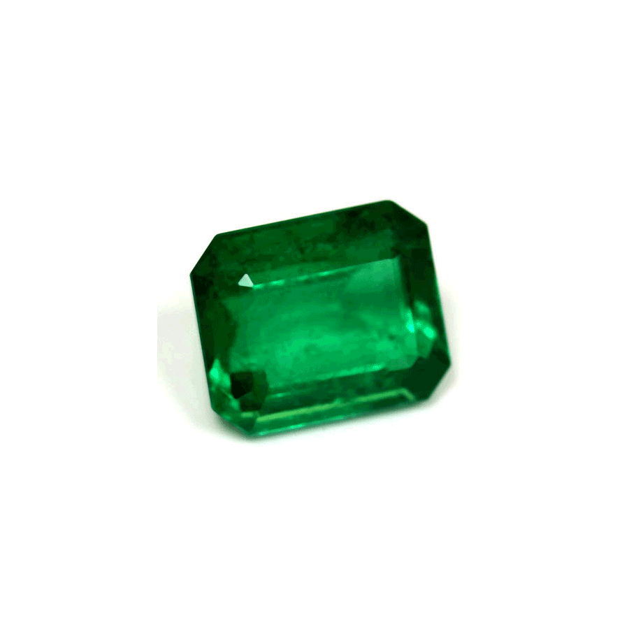 Green Emerald Cut Emerald GIA Certified 3.63 cts.