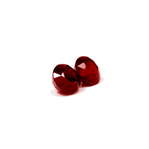 Ruby Round Matched Pair GIA Certified 3.97  cttw.