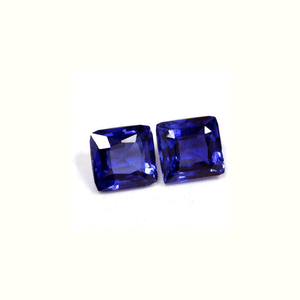 BLUE SAPPHIRE GIA Certified 7.25 cttw. Square Matched Pair