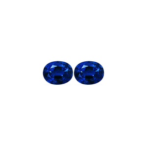 BLUE SAPPHIRE AGL Certified Untreated 4.84 cttw. Oval Matched Pair