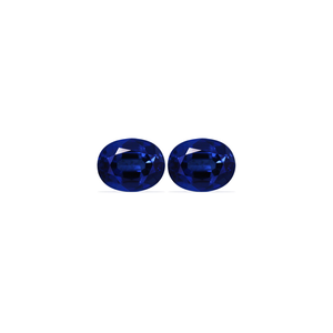 BLUE SAPPHIRE AGL Certified Untreated 5.06 cttw. Oval Matched Pair