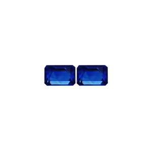 BLUE SAPPHIRE AGL Certified Untreated 5.39 cttw. Emerald Cut Matched Pair
