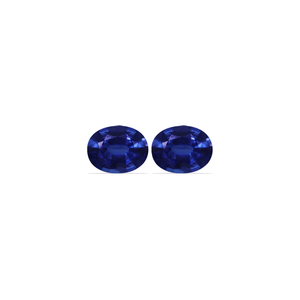 BLUE SAPPHIRE AGL Certified Untreated 5.42 cttw. Oval Matched Pair