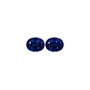 BLUE SAPPHIRE AGL Certified Untreated 4.79 cttw. Oval Matched Pair