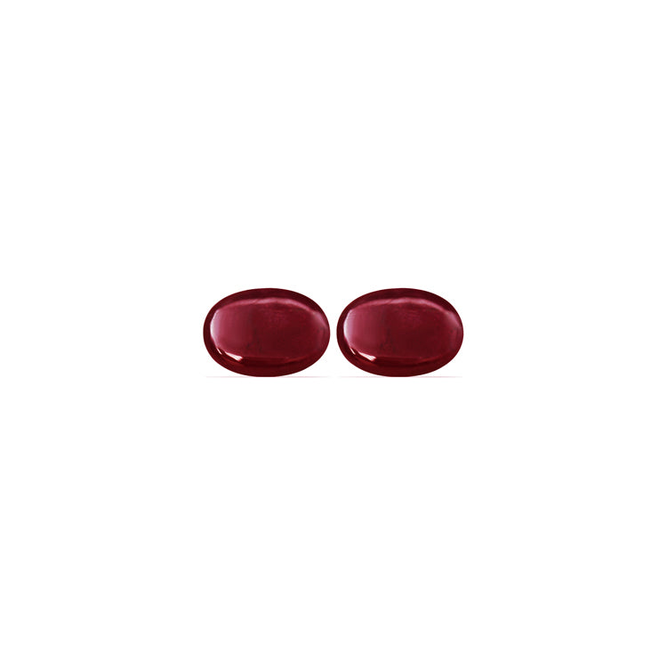 Ruby Cabochon Matched Pair GIA Certified Untreated  14.33 cttw.