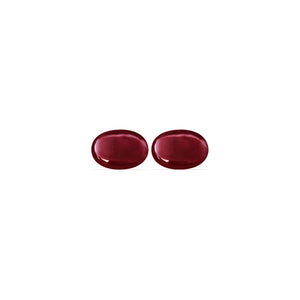 Ruby Cabochon Matched Pair GIA Certified Untreated  14.33 cttw.