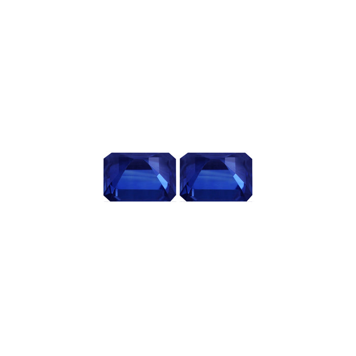 BLUE SAPPHIRE AGL Certified Untreated 4.46 cttw. Emerald Cut Matched Pair