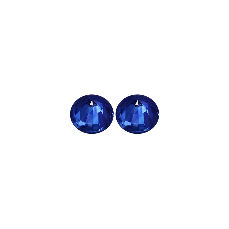BLUE SAPPHIRE AGL Certified Untreated 4.59  cttw. Round Matched Pair