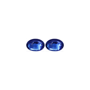 BLUE SAPPHIRE AGL Certified Untreated 4.67 cttw. Oval Matched Pair
