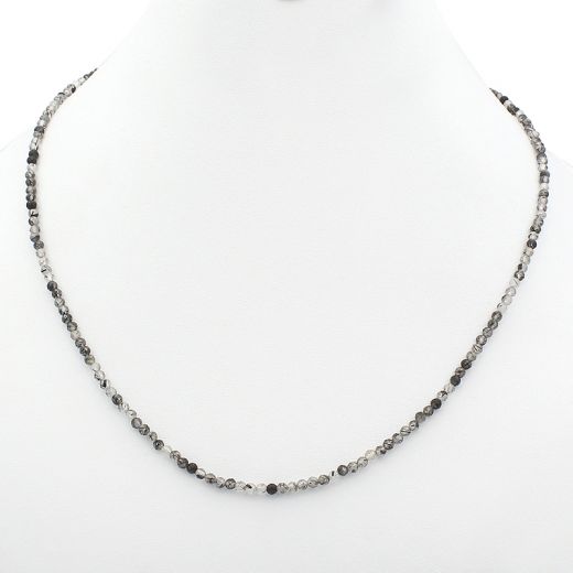 Beaded Black Rutile Necklace