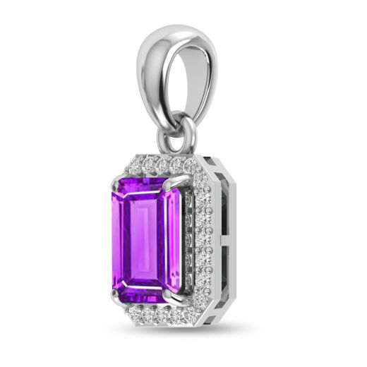 Box Type Amethyst Pendant