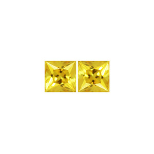 Yellow  Sapphire Square Matched Pair 1.73  cttw.