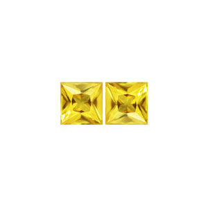 Yellow Sapphire Square Matched Pair 1.48 cttw.