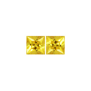 Yellow Sapphire Square Matched Pair 1.73 cttw.