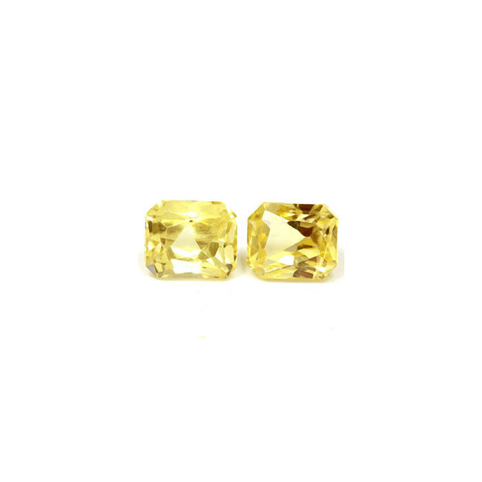 Yellow Sapphire Matched Pair  Emerald  Cut Untreated 1.89 cttw.