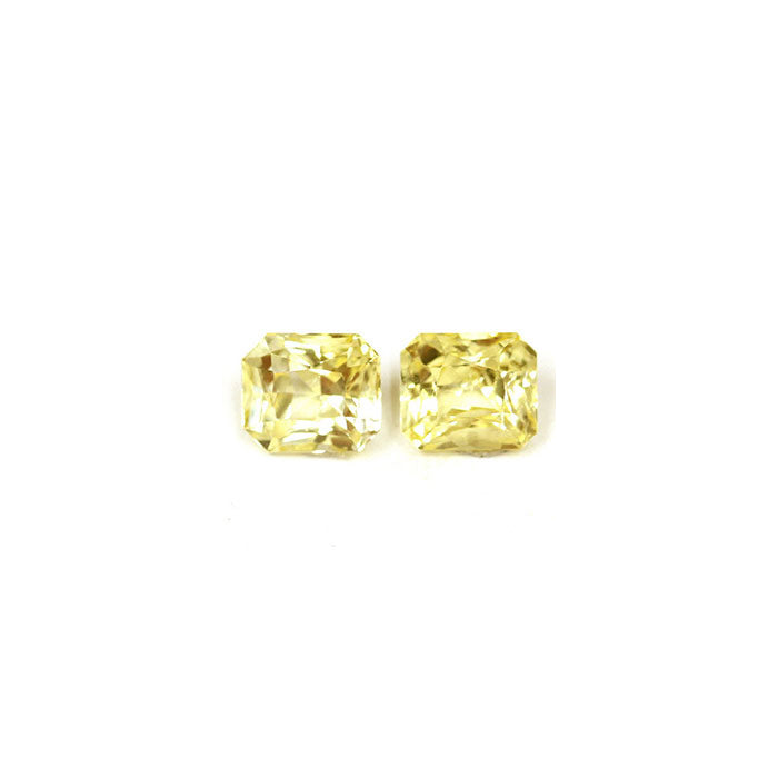 Yellow Sapphire Matched Pair  Emerald Cut Untreated 1.70cttw.