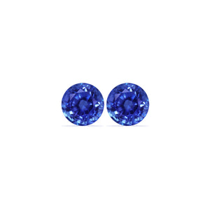 BLUE SAPPHIRE AGL Certified Untreated 5.01 cttw. Round Matched Pair