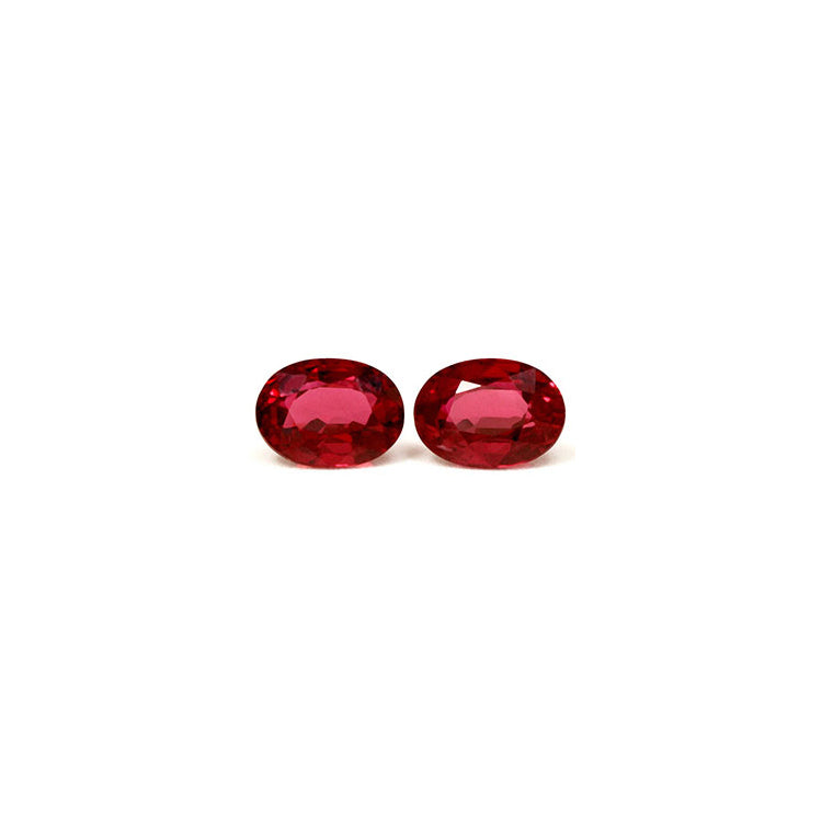 Ruby Oval Matched Pair GIA Certified Untreated  2.10 cttw.