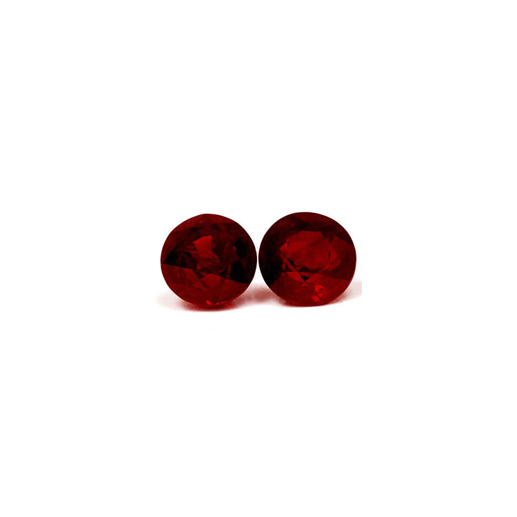 Ruby Round Matched Pair GIA Certified 3.97  cttw.