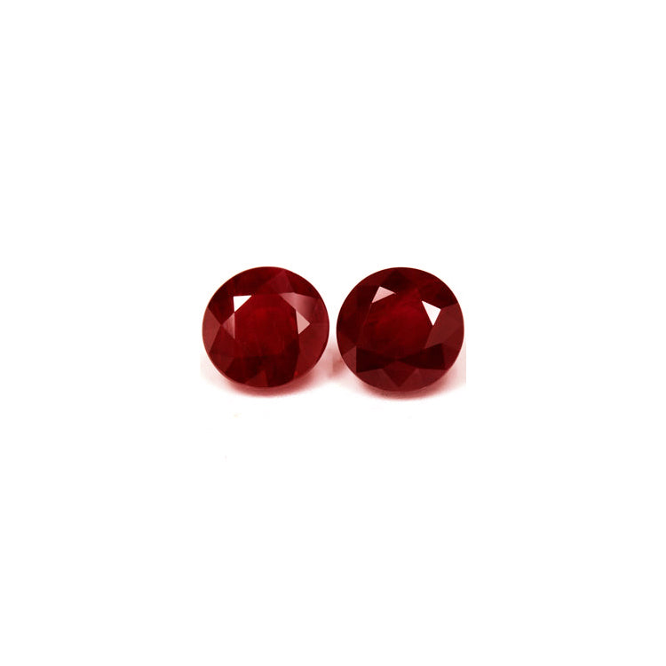 Ruby Round Matched Pair GIA  Certified 5.96 cttw.