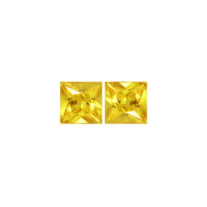 Yellow Sapphire Square Matched Pair 1.78 cttw.