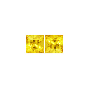 Yellow Sapphire Square Matched Pair 2.71 cttw.