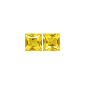 Yellow Sapphire Square Matched Pair  1.45 cttw.