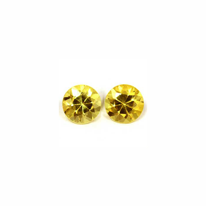 Yellow Sapphire Round Matched Pair  1.60cttw.