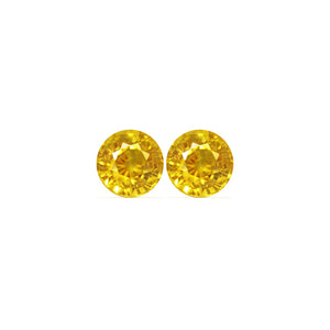 Yellow Sapphire Round Matched Pair 2.79cttw.