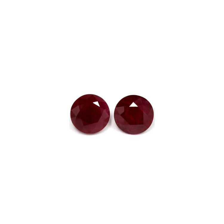 Ruby Round Matched Pair GIA  Certified  4.27 cttw.