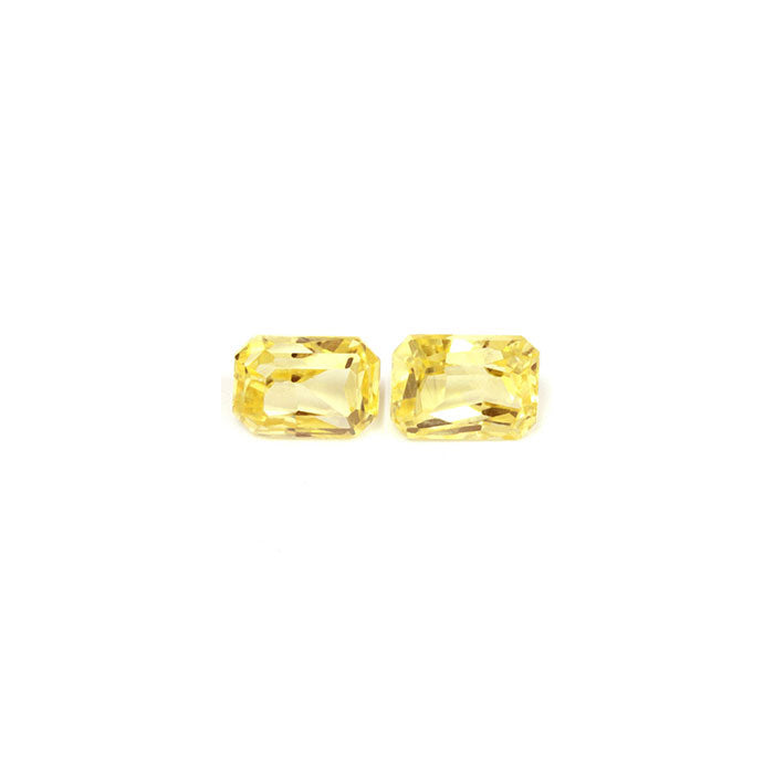 Yellow Sapphire Matched Pair Emerald Cut Untreated 1.80 cttw.