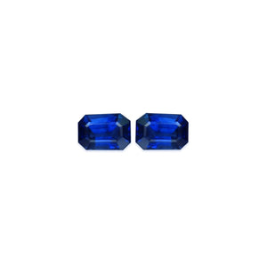 BLUE SAPPHIRE GIA Certified 5.15 cttw. Emerald Cut Matched Pair