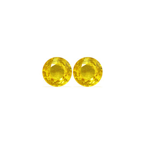 Yellow Sapphire Round Matched Pair 2.36 cttw.