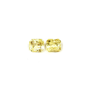 Yellow Sapphire Matched Pair  Emerald Cut Untreated  1.69 cttw.