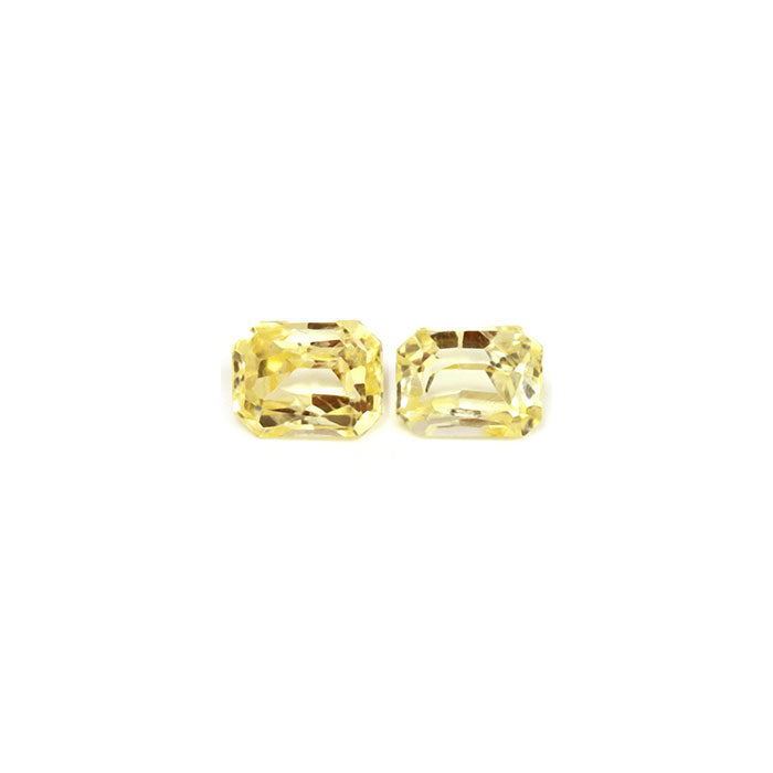 Yellow Sapphire Matched Pair Emerald Cut Untreated 1.87cttw.