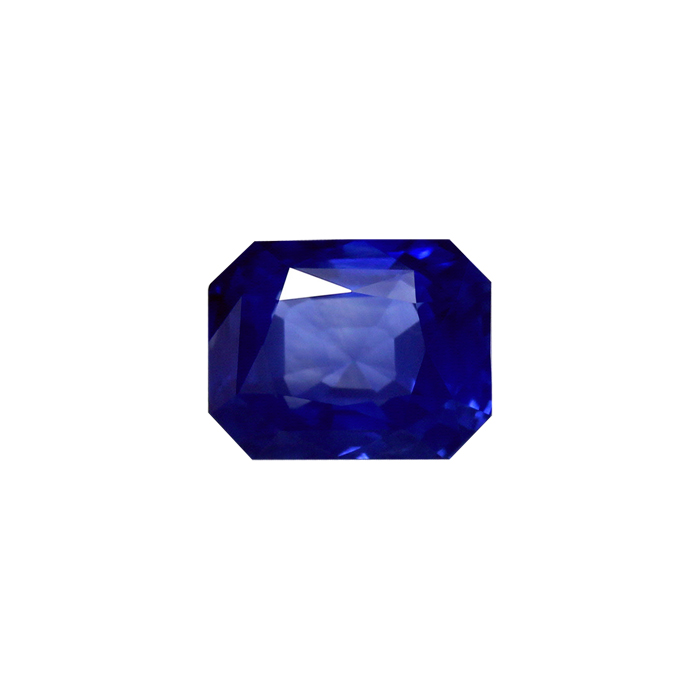 BLUE SAPPHIRE GIA Certified 5.35 cts. Emerald  Cut