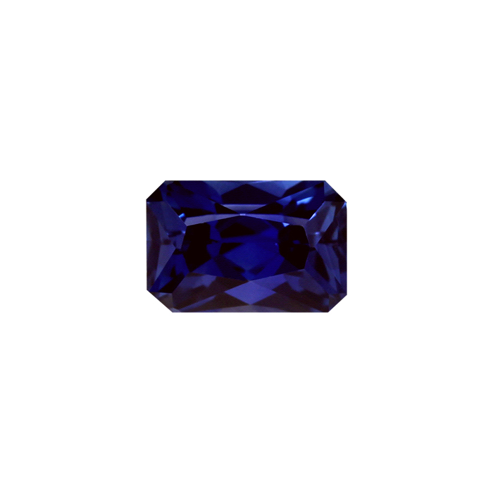 BLUE SAPPHIRE GIA Certified 6.21 cts. Emerald  Cut