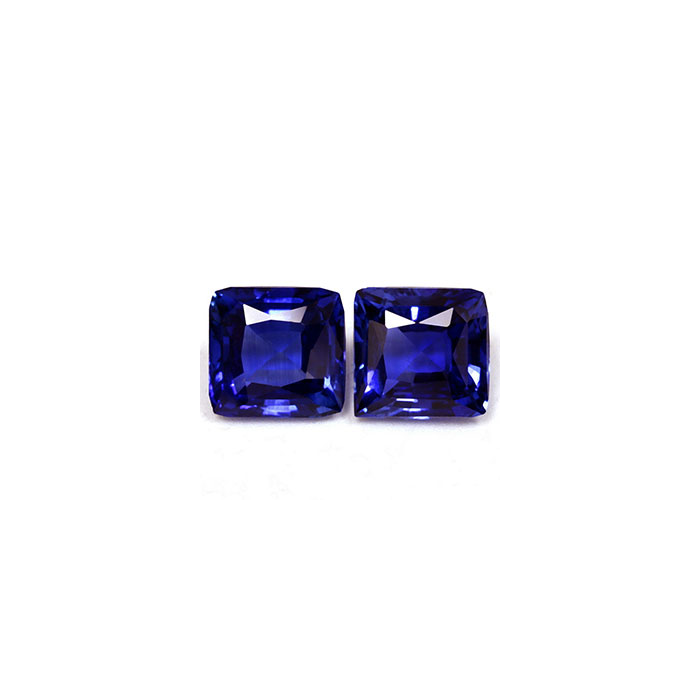 BLUE SAPPHIRE GIA Certified 7.25 cttw. Square Matched Pair