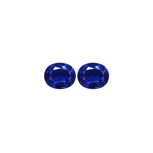 BLUE SAPPHIRE Oval Matched Pair  GIA Certified Untreated 13.13 cttw.