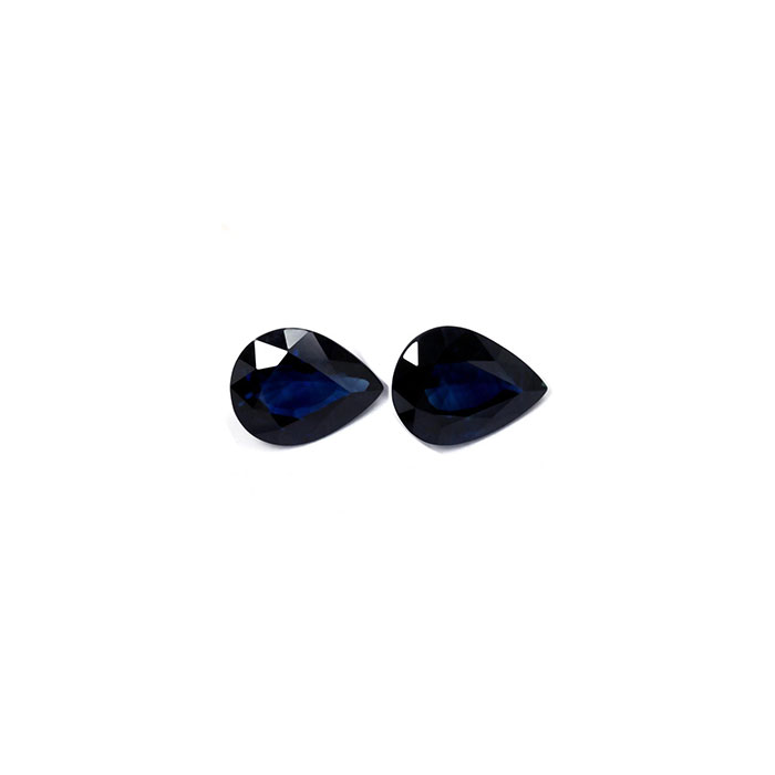 BLUE SAPPHIRE GIA Certified Untreated 6.85 cttw. Pear  Matched Pair