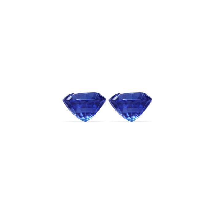 BLUE SAPPHIRE AGL Certified Untreated 5.01 cttw. Round Matched Pair