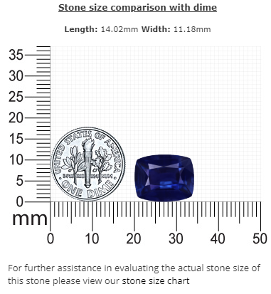 BLUE SAPPHIRE  Cushion GIA Certified Untreated 10.03 cts.